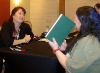 Sherrlyn at DragonCon talking to me :)