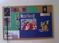 My Artemis Manga and DH Minion Drawing on my board @ Los Angeles Job Corps Center! :) 