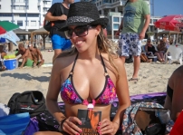 Michal is reading Kiss of the night at Tel Aviv beach