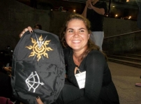Telipko Naomi won a backpack hand-embroidered by Vanesa Fan Club president Dark Hunters Latinos
